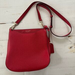Kate Spade Red Crossbody Bag with Gold Accents